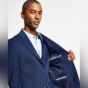 TOMMY HILFIGER MENS SUIT JACKET TH-FLEX FORMAL , OFFICE EVENING WEAR 48R BLUE